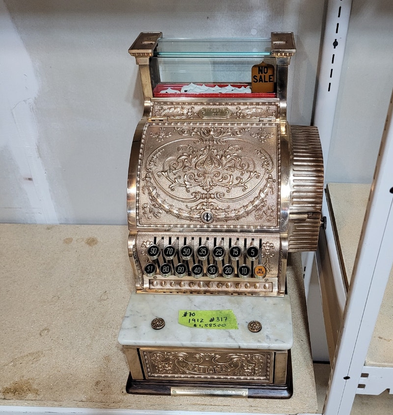 Antique 1912 National Cash Register Brass Model 317 Arts
