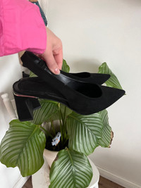 Zara black shoes - sling back