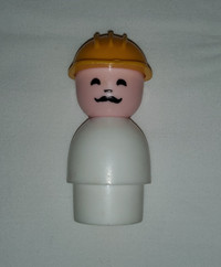 Vintage 70's Fisher Price 3" Construction Worker Hard Hat Chunky