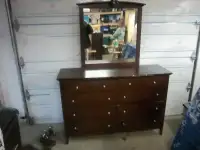 Wardrobe Dresser with Mirror and matching high Dresser