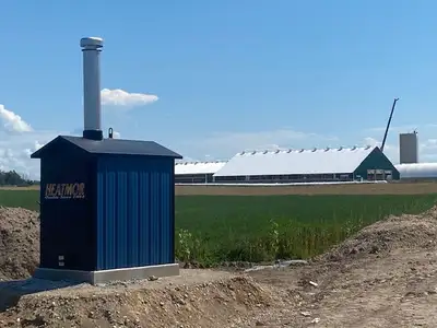 HEATMOR OUTDOOR WOOD FURNACE and UNDERGROUND TUBING, View more