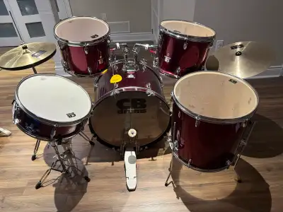 5-Piece Drum Kit with Hardware & Throne - Wine Red, View more