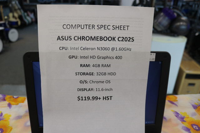 Asus Chromebook C202S (#37639-1) in Laptops in City of Halifax - Image 3