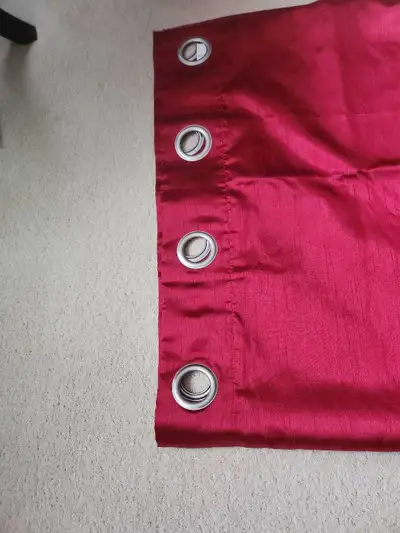 Red Faux Raw Silk look Curtains, View more