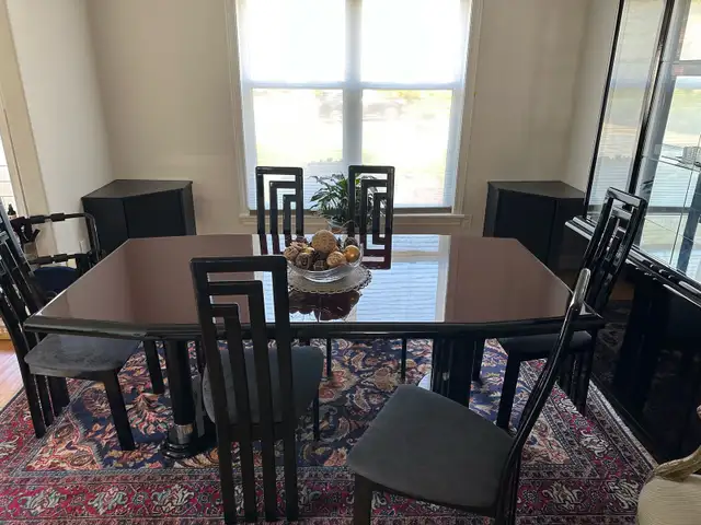 Dinning Room Table and Glass China Cabinet w/ High Gloss Cabinet in Dining Tables & Sets in Bedford - Image 2