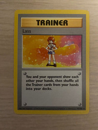 Pokemon SHADOWLESS Trainer Lass card - base set