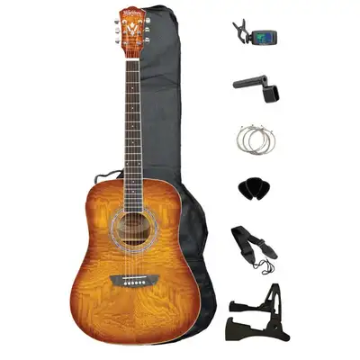 Washburn Acoustic Guitar Pack, Maple Top - Sand B, View more
