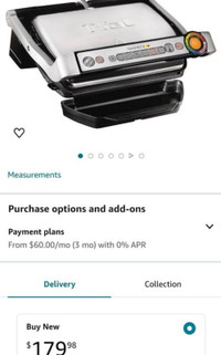 Brand new retailed $180 tfal electric grill 