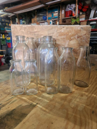 Glass Milk bottles 