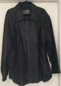 Manteau de cuir noir pour homme