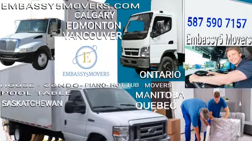 Embassy5Movers.com Calgary based House -Condo - Office - Piano - Hot Tub - Pool Table Moving Company...