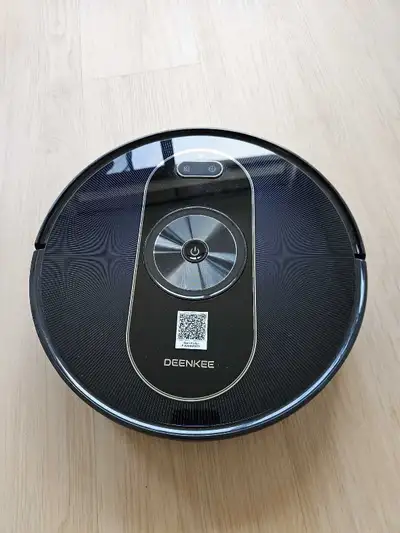 This Deenkee robot vacuum and mop is like new, offering efficient cleaning with its smart navigation...