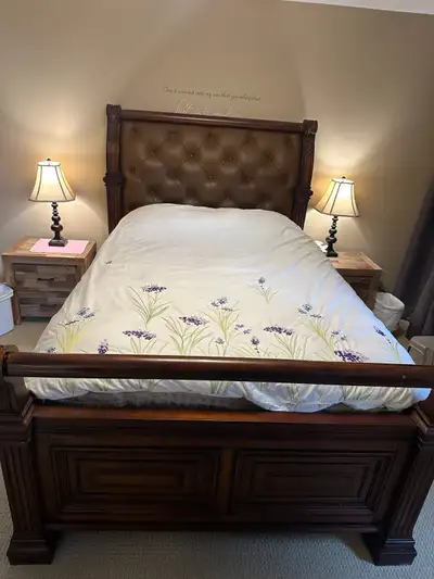Solid Wood Queen Size Bed and Matching Dresser - REDUCED, View more