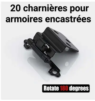 Neuf; 20 Charnières de porte d'armoires encastré , View more
