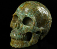 Huge 5.0" Chrysocolla Crystal Skull! Hand carved, realistic.