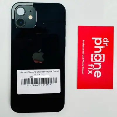 Unlocked iPhone 12(64 GB) 1-year warranty-$349, View more