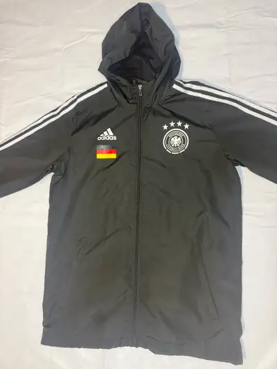 Adidas Germany National Team black travel windbreaker jacket, View more