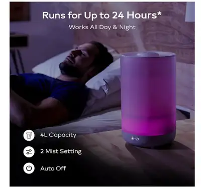 New Bell+Howell 4L Top Fill Cool Mist ultrasonic Humidifier, View more