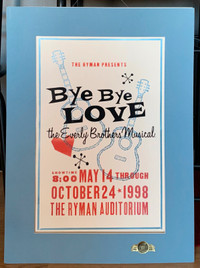 "Bye Bye Love" Genuine HATCH Show Print, Nashville, TN.