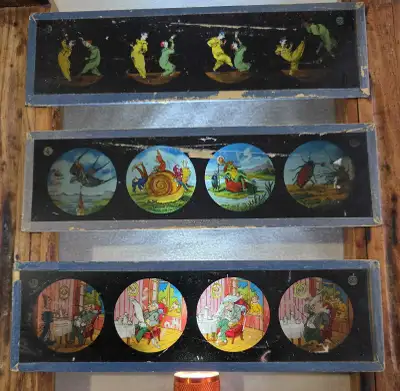 Magic lantern slides, an early form of image projection from the 17th century until the mid-20th cen...