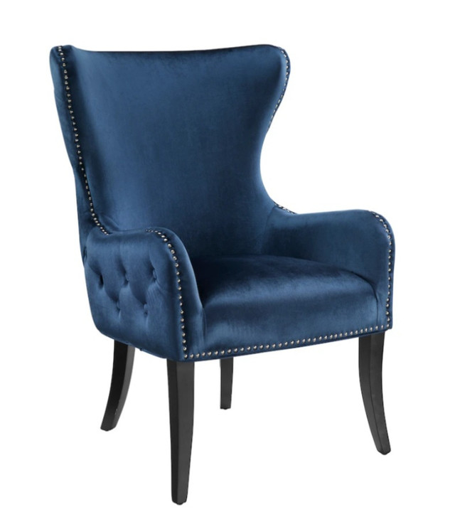 Linon Home Décor Products Quinn Blue Round Back Chair in Chairs & Recliners in City of Toronto