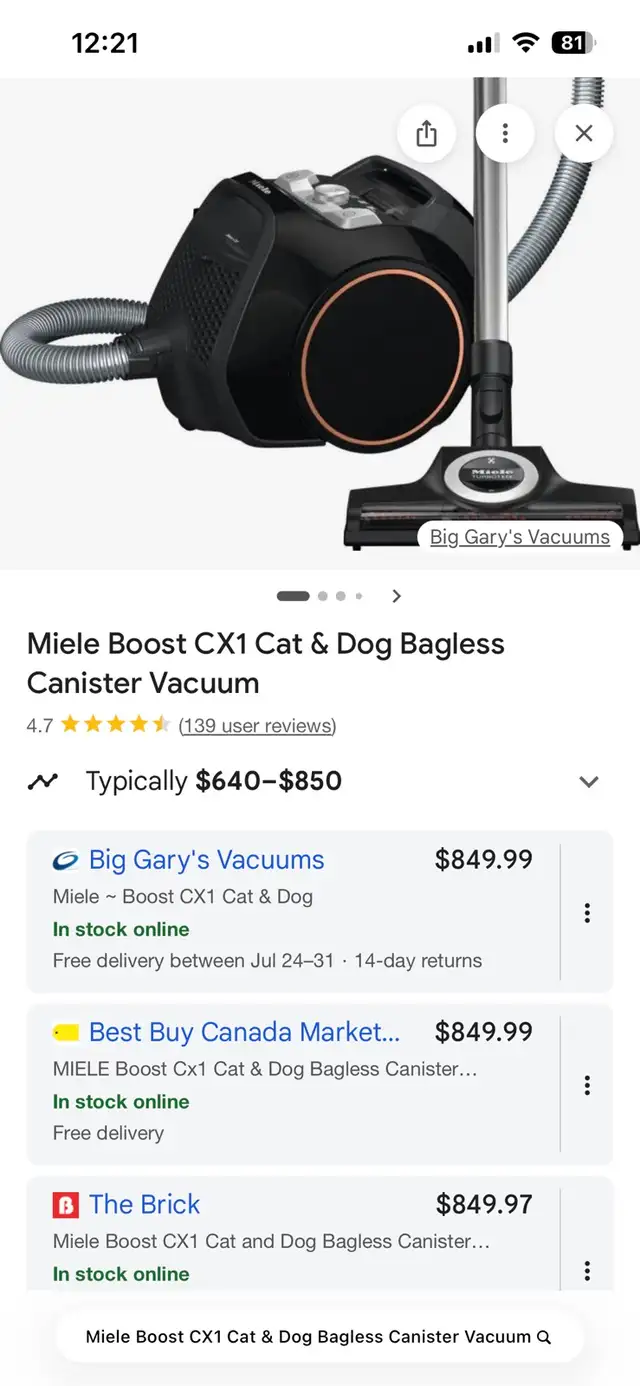 Miele Boost CX1 Cat & Dog Bagless Canister Vacuum in Vacuums in Oakville / Halton Region - Image 3
