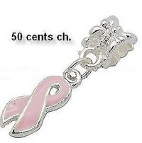 Pendentif cœur avec le signe du cancer du sein.