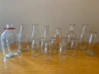 Lot of 15 Vintage Milk Bottles 