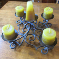 Wrought Iron Candle Holder with 5 Decorative Candles