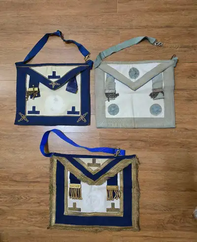 $35/Each Vintage Masonic Ceremonial Lodge Apron Made in England, View more