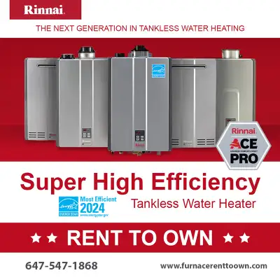 SALE on Rinnai Tankless Water Heater! - Buy, Rent, Finance, View more