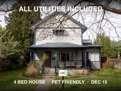 Character 4 bedroom house, 2 bath, ALL utilities included. Central Kelowna, available Dec 15 or Jan...