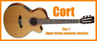 Back In Stock: Cort CEC1 Nylon string ac/el guitar, View more