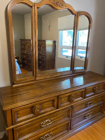 4 Piece Solid Wood Bedroom Set, View more