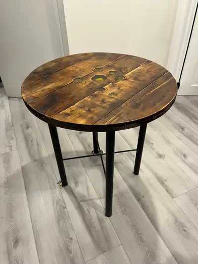 Handmade Round Spool Table, View more