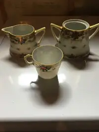 Vintage milk pitcher, sugar and cup