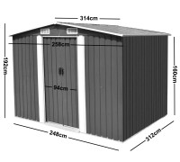 8‘ x 10’ Galvanized Steel Garden Shed Outdoor Tool Storage Shed