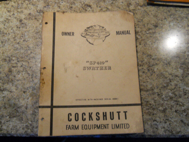 Cockshutt 419 Swather Manual in Arts & Collectibles in Prince Albert