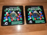 Poker chips, playing cards brand new in box sets 