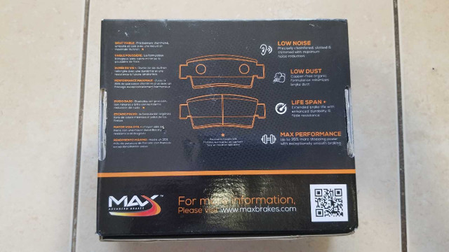 Max CDM 1596 Disk Brake Pads kit in Other Parts & Accessories in City of Toronto - Image 2
