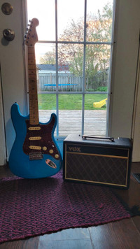 Fender Esquire Stratocaster and VOX 15w Amp