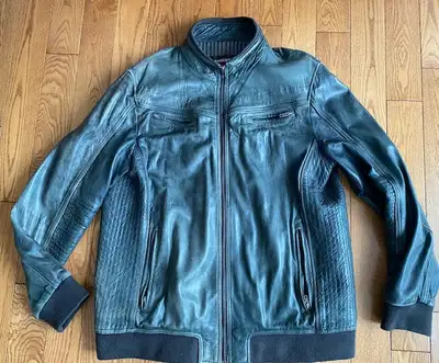 Men's DANIER leather gray jacket size XL, View more