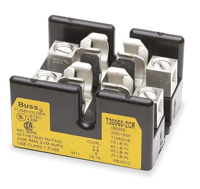 Bussman T30060-2CR Fuseblock 60A 300V (1B0069) w/JJN-60 fuses, View more