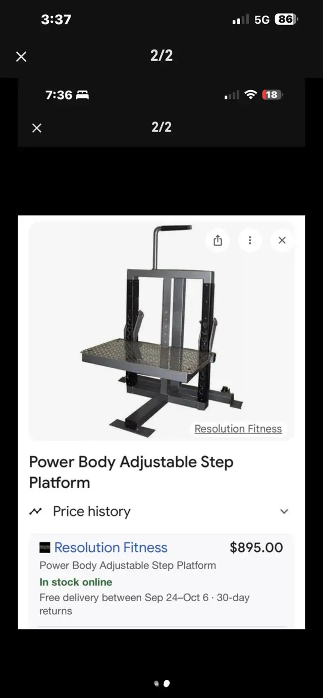 Resolution Fitness Power Body Adjustable Step Platform | Exercise ...