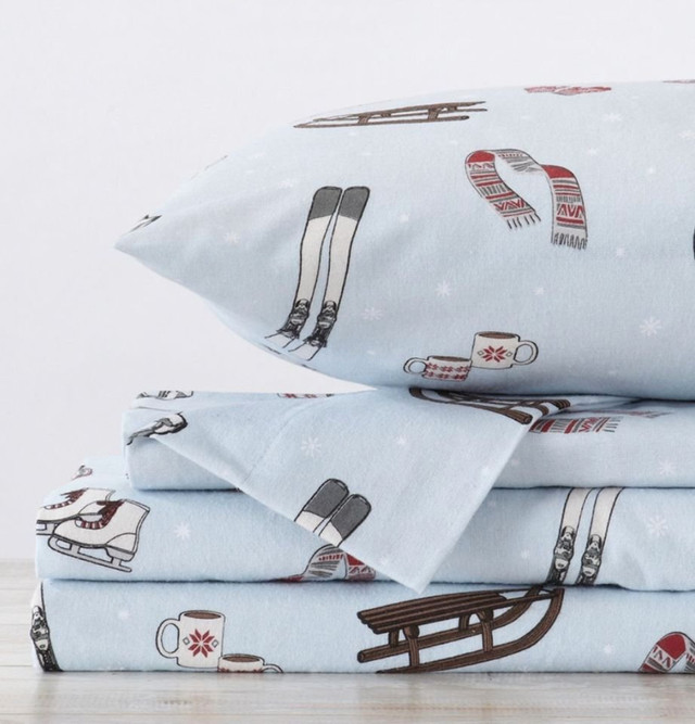 New 100% Turkish Cotton Deep Pocket Flannel Sheets • Queen $60 in Bedding in Barrie - Image 3