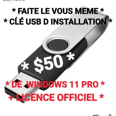 CLÉ USB D INSTALLATION DE WINDOWS 11 + LICENCE ORIGINAL, View more