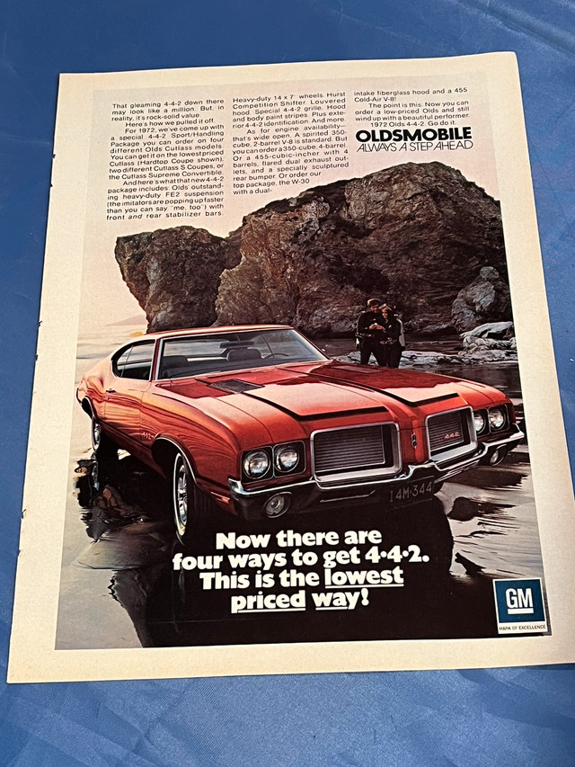 1972 Oldsmobile Olds 4-4-2 Original Ad in Arts & Collectibles in Calgary