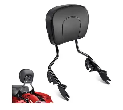 New in box! Benlari Black Passenger Backrest Fit for Harley Touring Street Glide Road King Road Glid...