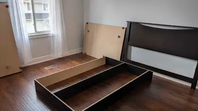 Selling my platform queen bed with headboard. Pickup in Oakville.