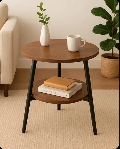  Modern Round Two-Tier Side Table – $45Dimensions: 50×50×60 cmC, View more